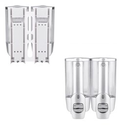 Dispenser Duplo Kit 3 uni Shampoo Alcool Gel Sabonete Liquido Hotel Shopping - 3