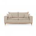 Ver imagem 5 de Sofá Margot 3 Lugares Fixo 180cm Bege Claro Linho Base Madeira Naluma Móveis