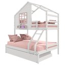 Ver imagem 5 de Treliche Casinha com Janela Casal/solteiro Madeira Maciça Branco/ Rosa Housin