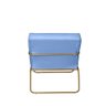 Poltrona para Descanso Iza Base de Ferro Dourado Jardim Varanda Corino Azul Bebê - 4