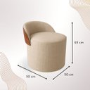 Ver imagem 3 de Kit 2 Puff Redondo Orgânico com Encosto Curvo Confortável Resistente Composé Linho Corino