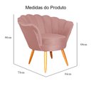 Ver imagem 6 de Kit Pétala Namoradeira e 2 Poltronas Decorativa Pés Palito Veludo Rose - Lm Decor