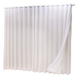 Cortina Oxford com linho 3,00x2,00 Para Varão Duplo:Palha - 2