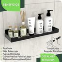 Ver imagem 3 de Porta Shampoo Suporte Organizador Banheiro Preto Fosco ELG