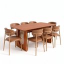 Ver imagem 3 de Conjunto de Jantar com Mesa Tali 210cm e 8 Cadeiras Ema CabeCasa MadeiraOriginals Marrom