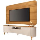 Ver imagem 1 de Rack para Sala Martina com Painel para TV 80 pol Orgânico Ermione B01 Cinamomo Off White - Lyam