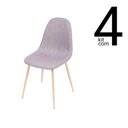 Ver imagem 1 de Conjunto 4 Cadeiras Tania Base Metal Madeira - Cinza Claro