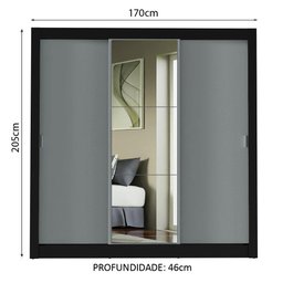 Guarda Roupa Casal Madesa Mônaco 3 Portas de Correr com Espelho - 4