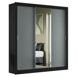 Guarda Roupa Casal Madesa Mônaco 3 Portas de Correr com Espelho - 3