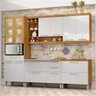 Cozinha Modulada Nesher Burguesa Premium com 5 Peças - Freijó/branco - 2