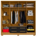 Ver imagem 2 de Guarda Roupa Casal Paraty 8 Portas 4 Gavetas Carvalho Americano Preto Tx - Incorplac