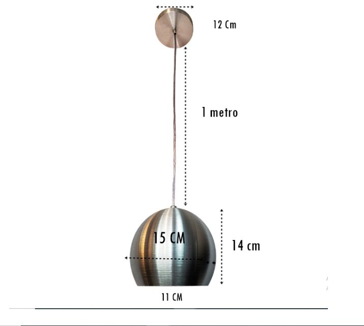 Pendente Bolinha Acabamento Cromado Alto Brilho uso bancadas, salas - 2