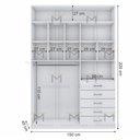Ver imagem 4 de MÓDULO CLOSET L150 X P45 X A220 (5 GAVETAS, GABIDEIRO E NICHOS) M381.B MUNDI MOVEIS