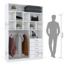 Ver imagem 5 de MÓDULO CLOSET L150 X P45 X A220 (5 GAVETAS, GABIDEIRO E NICHOS) M381.B MUNDI MOVEIS