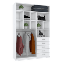 Ver imagem 1 de MÓDULO CLOSET L150 X P45 X A220 (5 GAVETAS, GABIDEIRO E NICHOS) M381.B MUNDI MOVEIS