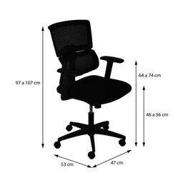 Cadeira Escritório Diretor Ergonômica NR17 Tela Mesh Atlanta - 4