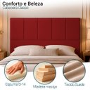 Ver imagem 2 de Cabeceira Classic Casal 140cm para Quarto Cama Decorativa Moderna Elegante Suede Vermelho