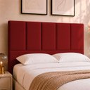 Ver imagem 1 de Cabeceira Classic Casal 140cm para Quarto Cama Decorativa Moderna Elegante Suede Vermelho