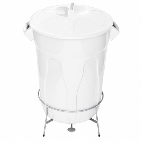 Cesto de Pedal com Armação de Ferro 100 Litros Branco e8Gb Jsn