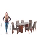 Ver imagem 7 de Conjunto de Mesa Sala de Jantar Ripada Tampo com Vidro Santiago 1,80m 6 Cadeiras Grécia Dobuê