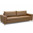 Ver imagem 7 de Sofá 3 Lugares para Sala Living 240cm Pés Madeira Blossom L06 Couro Amêndoa - Lyam Decor