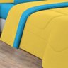 Edredom Malha 100% Algodão Gran Moratta 1 Peça King - Amarelo-azul Turquesa - 2