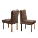 Ver imagem 6 de Conjunto Sala de Jantar 4 Lugares Mesa Redonda 1,2m e 4 Cadeiras Marrom Havana - Moveis Mix