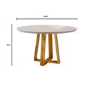 Ver imagem 4 de Conjunto Sala de Jantar 4 Lugares Mesa Redonda 1,2m e 4 Cadeiras Marrom Havana - Moveis Mix