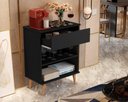 Ver imagem 2 de Buffet / Balcão Bi Estilo Retrô com Pés em Madeira Maciça Cor Preto Jm