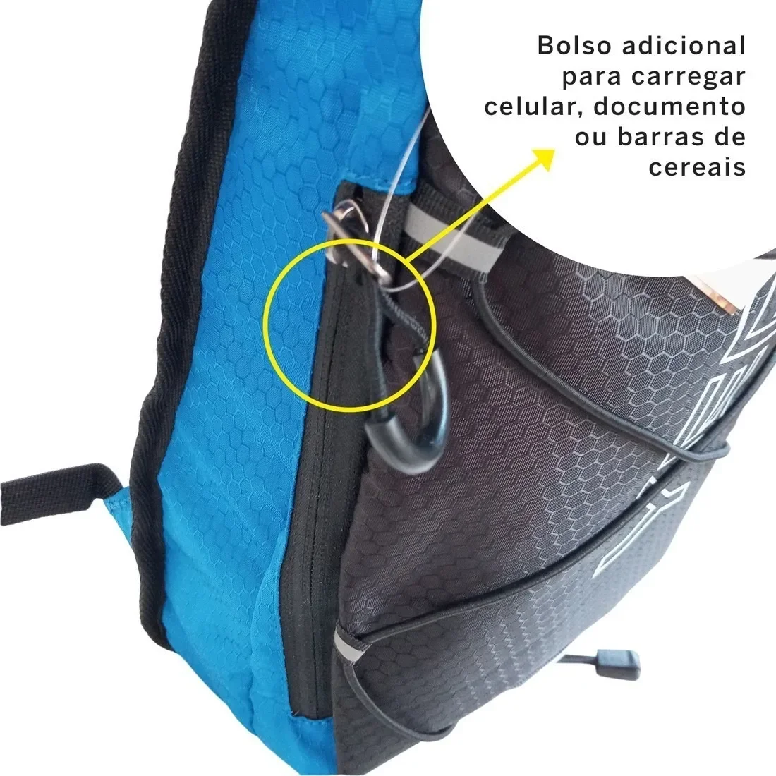 Mochila Hidratação 8L Camelbak Corrida Caminhada Bike:Preto/Azul - 3