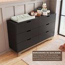 Ver imagem 7 de Cômoda para Quarto Infantil 6 Gavetas 100% MDF Alice Preto/Freijó