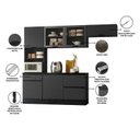Ver imagem 7 de Cozinha Modulada Etna Flex 4 Peças 6 Portas Grafite - Pallazio