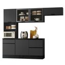 Ver imagem 2 de Cozinha Modulada Etna Flex 4 Peças 6 Portas Grafite - Pallazio