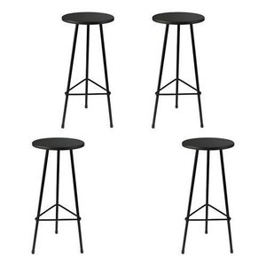 Kit 4 Banquetas Alta de Alumínio Ibiza 70cm Aluminium Decor Cor:preto