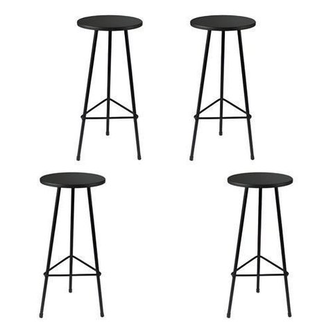 Kit 4 Banquetas Alta de Alumínio Ibiza 70cm Aluminium Decor Cor:preto