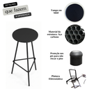 Ver imagem 3 de Kit 4 Banquetas Paris Altas 70cm em Alumínio Preto para Cozinha e Bancada