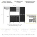 Ver imagem 3 de Armário de Cozinha Compacta Xangai Multimóveis V2840 Branco/Preto