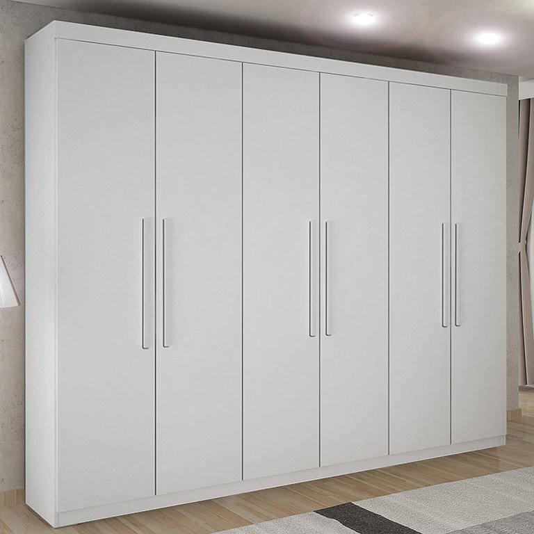 Guarda-roupa Casal 6 Portas 4 Gavetas Master Benetil - Branco