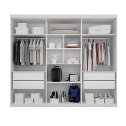Guarda-roupa Casal 6 Portas 4 Gavetas Master Benetil - Branco - 3