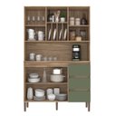 Ver imagem 2 de Armário Kit Cozinha com 4 Portas, 3 Gavetas AC4430 Bege/Carvalho Oak/Arbo
