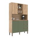Ver imagem 3 de Armário Kit Cozinha com 4 Portas, 3 Gavetas AC4430 Bege/Carvalho Oak/Arbo