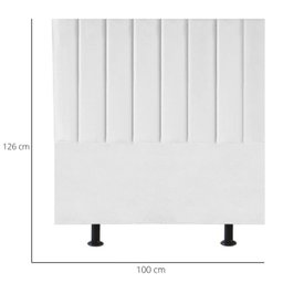 Cabeceira de Cama Solteiro Box 100 Cm Maisa Suede:branco - 3