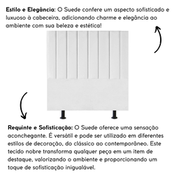 Cabeceira de Cama Solteiro Box 100 Cm Maisa Suede:branco - 5