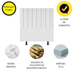 Cabeceira de Cama Solteiro Box 100 Cm Maisa Suede:branco - 4