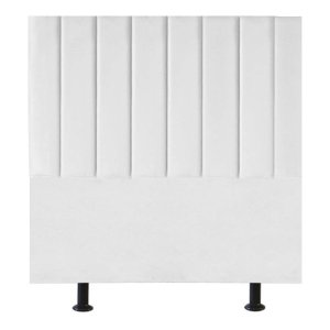 Cabeceira de Cama Solteiro Box 100 Cm Maisa Suede:branco