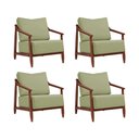 Ver imagem 1 de Kit 4 Poltronas Decorativa Vita Estofada Boucle Verde Oliva - Imbuia