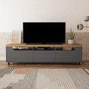 Ver imagem 3 de Rack com Painel para TV até 75 Polegadas 200CMX161CM Universal Mercury Cinza