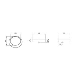 Cuba de Apoio Oval sem Mesa 450cm X 400cm Design D5 Celite - 2
