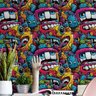 Papel de Parede Gamer 3d Desenho Cartoon Efeito Grafite Geek Varias Cores Decorativo Arte 3m - 2