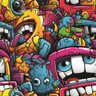 Papel de Parede Gamer 3d Desenho Cartoon Efeito Grafite Geek Varias Cores Decorativo Arte 3m - 9